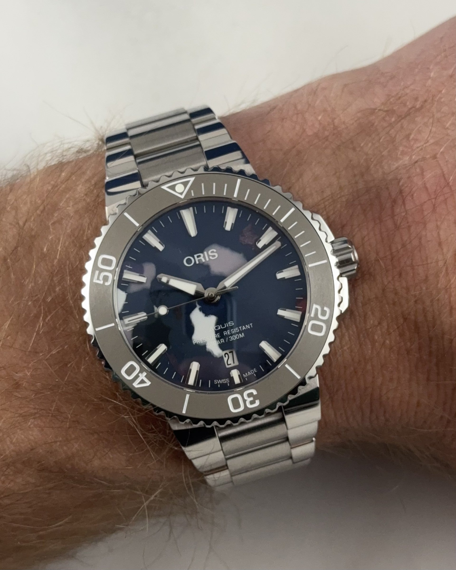 (Verkocht) Oris Aquis Date Upcycle. Nieuw.